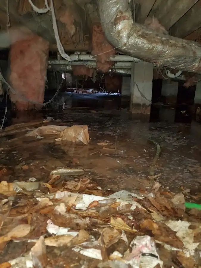 Crawl space flood assessment for Commercial Water Damage Restoration in Maquoketa